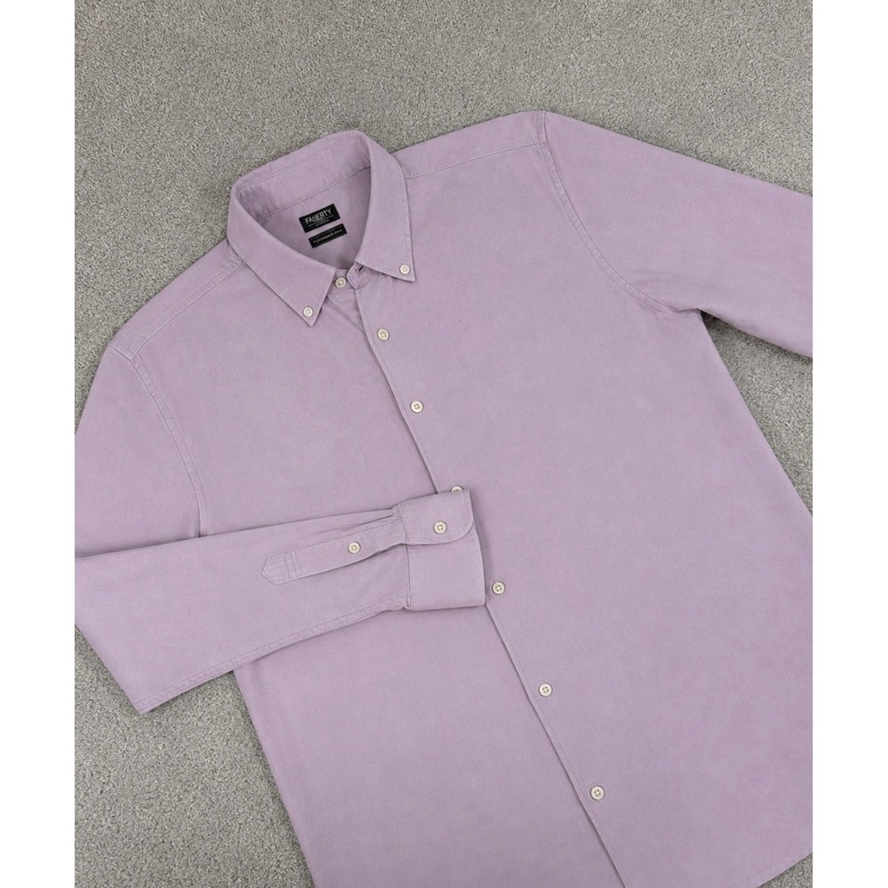 Faherty Brand The Movement Shirt Light Purple Lavender Nylon Blend Size XL *read